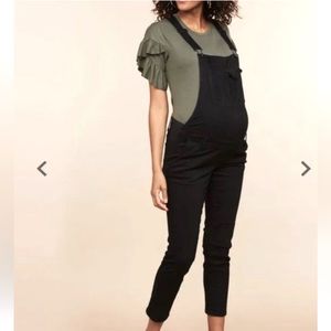 Indigo Blue Woman Black Maternity Jeans Overall Jumpsuits